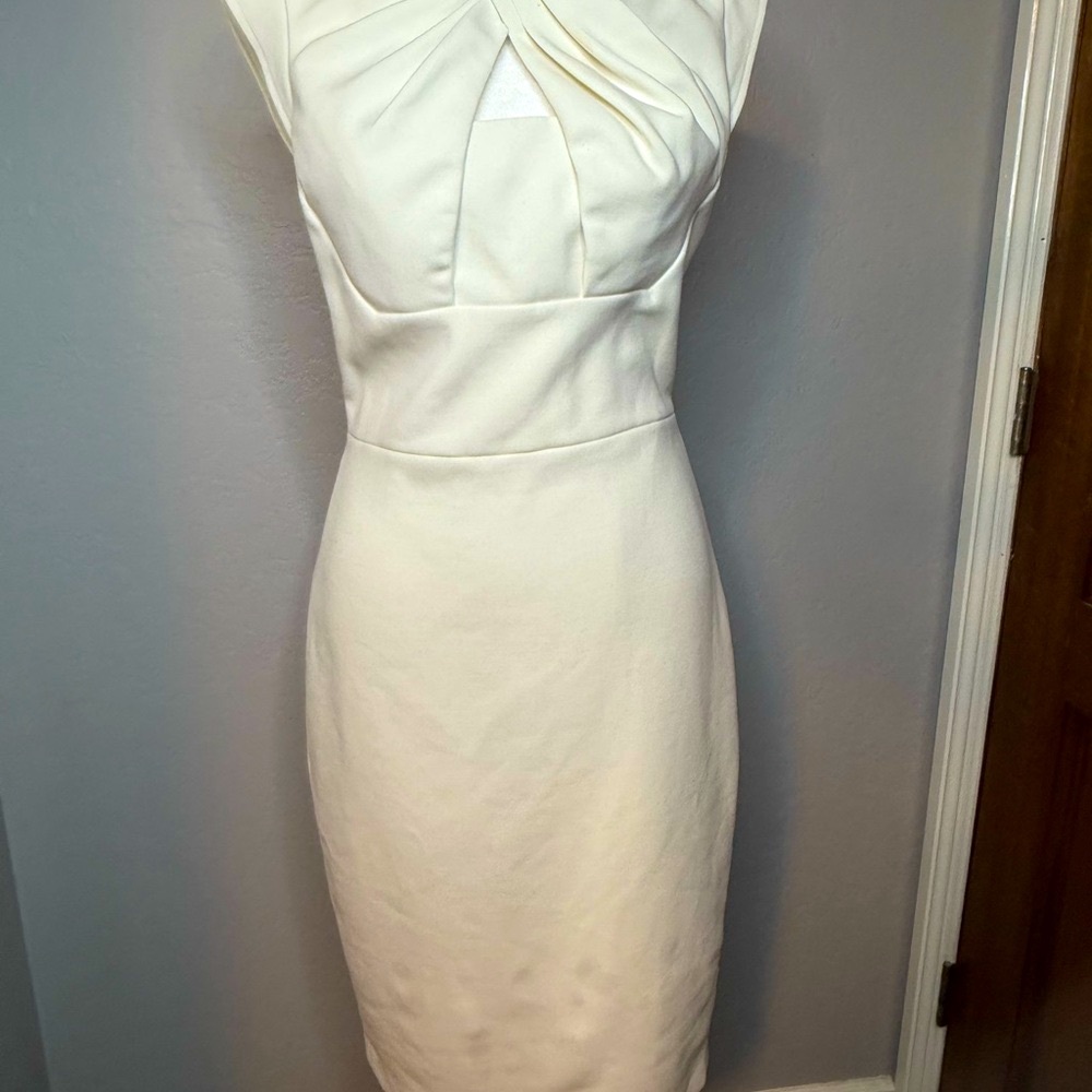 Guess by Marciano Cream Cowl Neck Sheath Dress